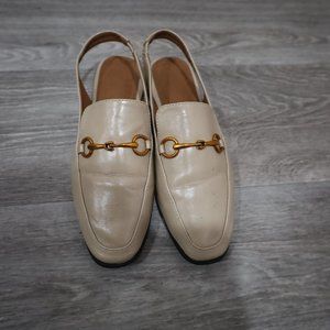 Women's light beige Slingback loafers Size 6